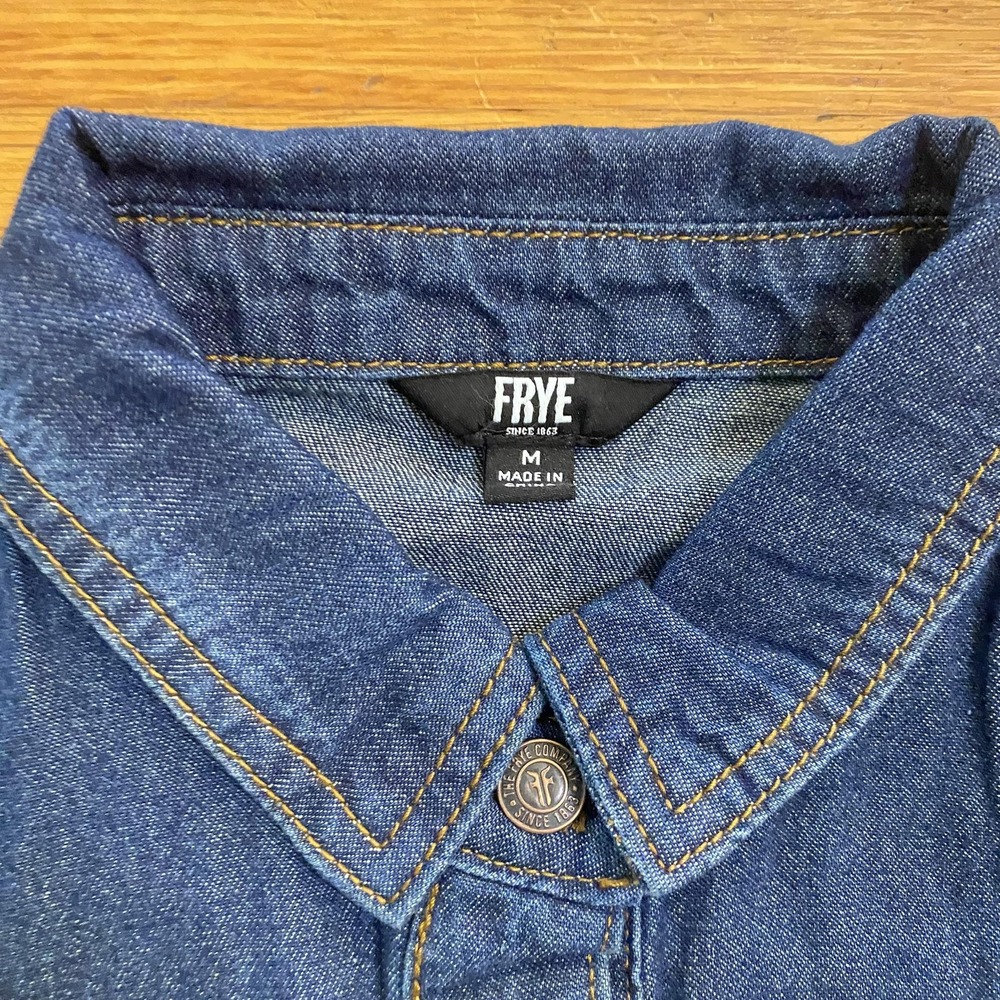 Frye Indigo Denim Long-Sleeve Shirt Dress - Picture 4 of 13